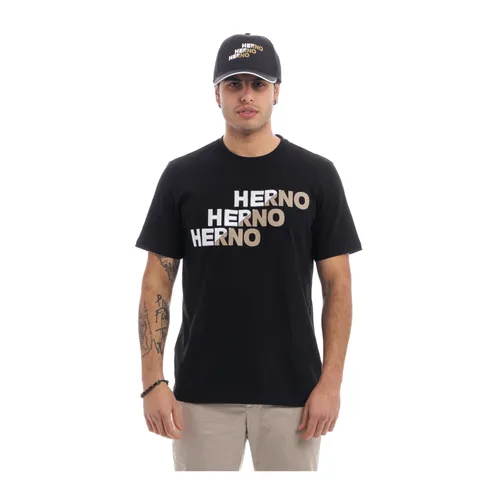 Herno - Tops > T-Shirts - Black - Herno - Modalova