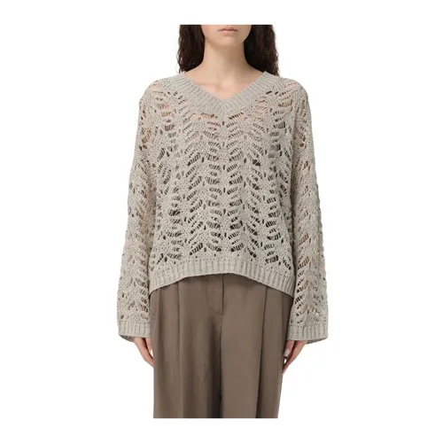 Knitwear > V-neck Knitwear - - Brunello Cucinelli - Modalova