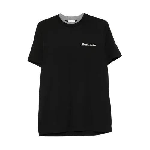 Moncler - Tops > T-Shirts - Black - Moncler - Modalova