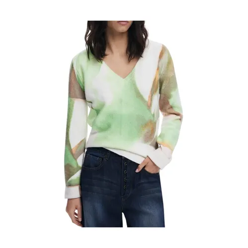 Knitwear > V-neck Knitwear - - Desigual - Modalova