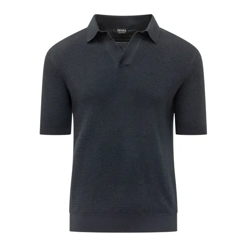 Zegna - Tops > Polo Shirts - Blue - Zegna - Modalova