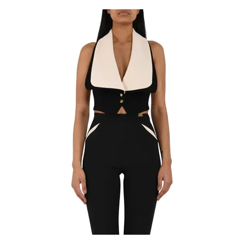Jackets > Vests - - Elisabetta Franchi - Modalova
