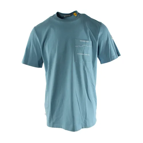 Moncler - Tops > T-Shirts - Blue - Moncler - Modalova