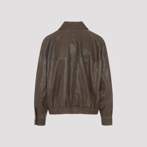 Jackets > Leather Jackets - - Brunello Cucinelli - Modalova