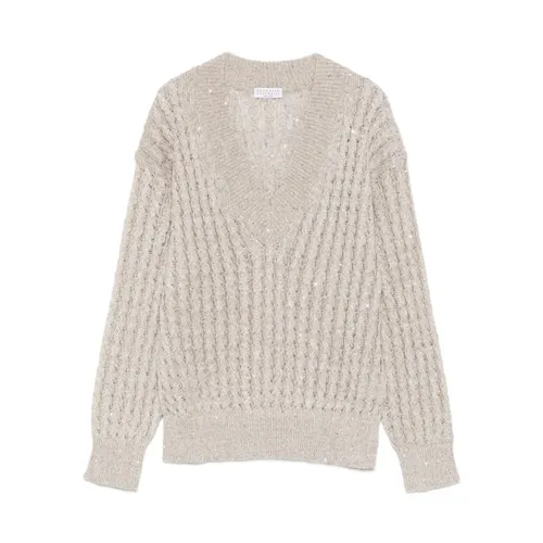 Knitwear > V-neck Knitwear - - Brunello Cucinelli - Modalova