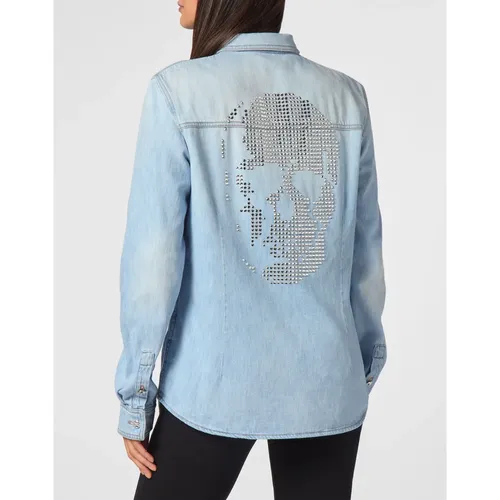 Blouses & Shirts > Denim Shirts - - Philipp Plein - Modalova