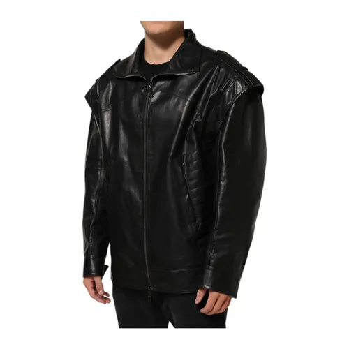 Jackets > Leather Jackets - - Dolce & Gabbana - Modalova