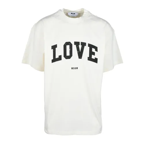 Msgm - Tops > T-Shirts - White - Msgm - Modalova