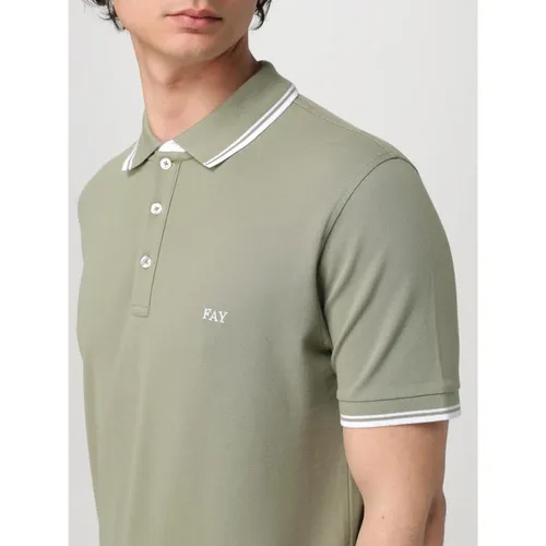 Fay - Tops > Polo Shirts - Green - Fay - Modalova