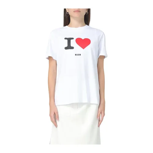 Msgm - Tops > T-Shirts - White - Msgm - Modalova
