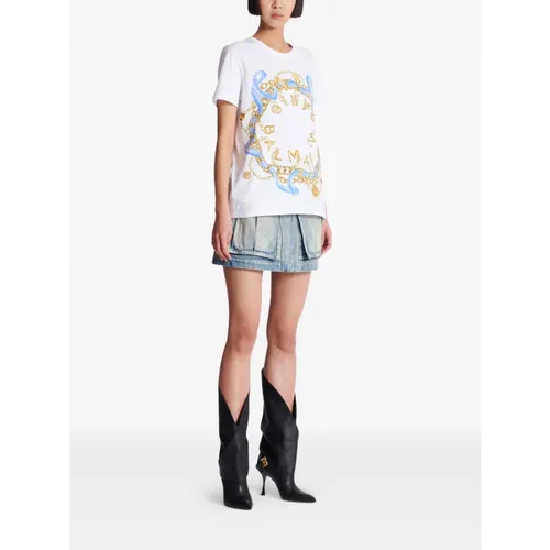 Balmain - Tops > T-Shirts - White - Balmain - Modalova