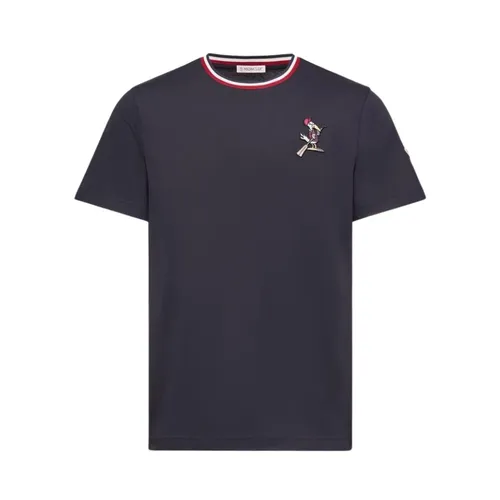 Moncler - Tops > T-Shirts - Blue - Moncler - Modalova
