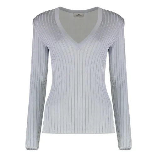 Knitwear > V-neck Knitwear - - Elisabetta Franchi - Modalova