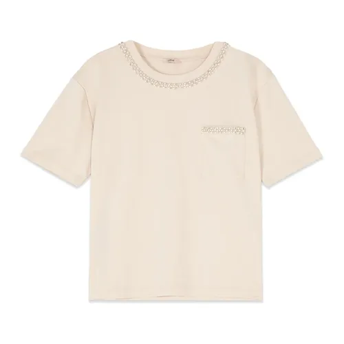 Oltre - Tops > T-Shirts - Beige - Oltre - Modalova