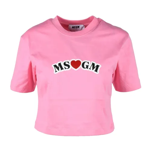 Msgm - Tops > T-Shirts - Pink - Msgm - Modalova