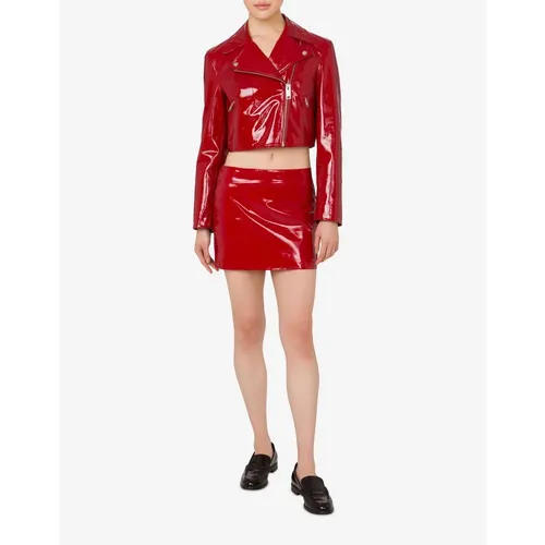 Jackets > Leather Jackets - - Moschino - Modalova