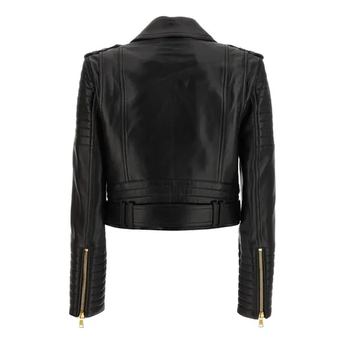 Jackets > Leather Jackets - - Balmain - Modalova