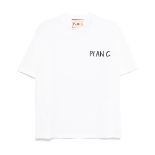 Plan C - Tops > T-Shirts - White - Plan C - Modalova