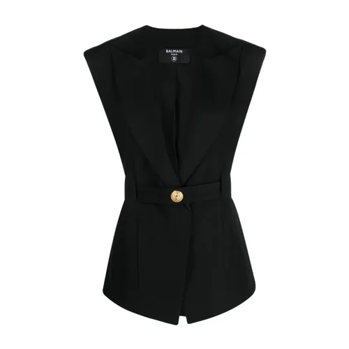 Balmain - Jackets > Vests - Black - Balmain - Modalova