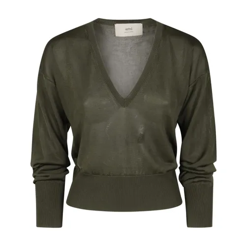 Knitwear > V-neck Knitwear - - Ami Paris - Modalova