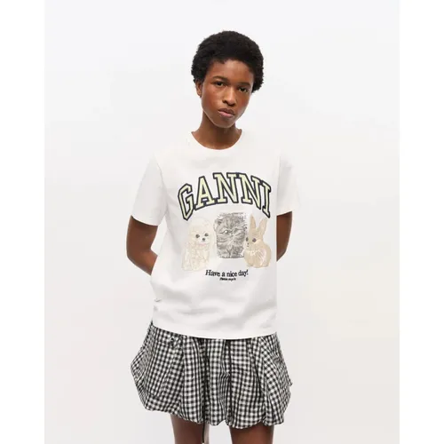 Ganni - Tops > T-Shirts - White - Ganni - Modalova