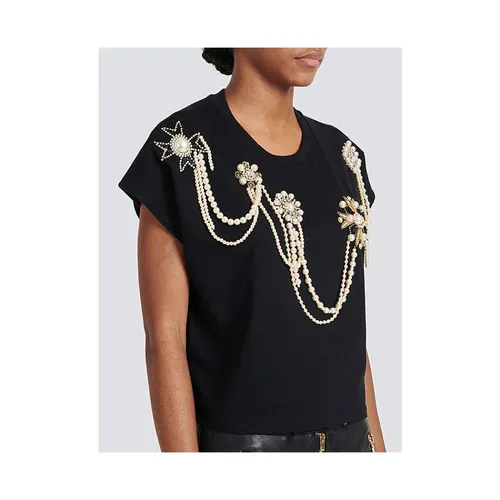 Balmain - Tops > T-Shirts - Black - Balmain - Modalova