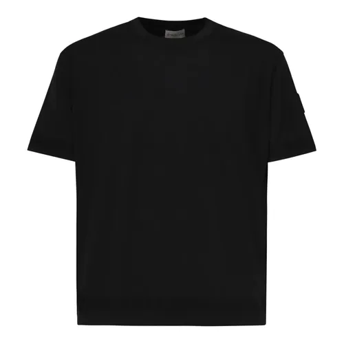 Moncler - Tops > T-Shirts - Black - Moncler - Modalova