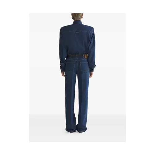 Blouses & Shirts > Denim Shirts - - Mugler - Modalova