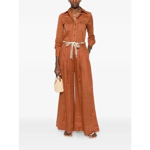 Trousers > Wide Trousers - - Zimmermann - Modalova