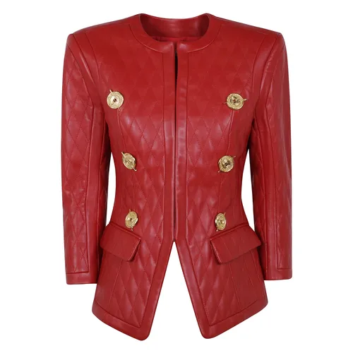 Jackets > Leather Jackets - - Balmain - Modalova