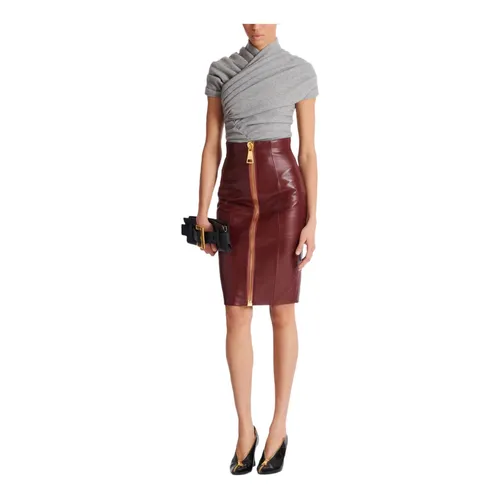 Skirts > Leather Skirts - - Balmain - Modalova