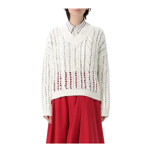 Knitwear > V-neck Knitwear - - Brunello Cucinelli - Modalova