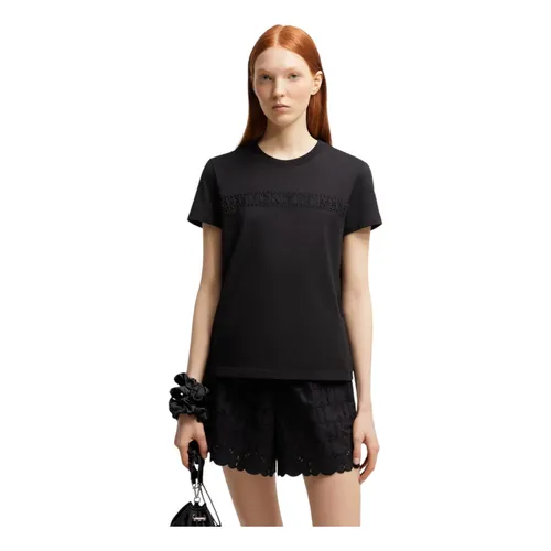Moncler - Tops > T-Shirts - Black - Moncler - Modalova