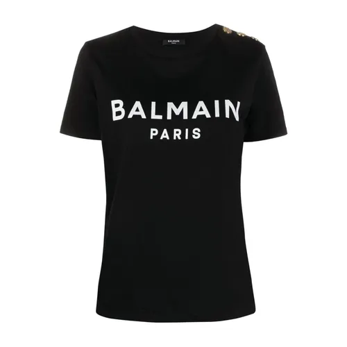 Balmain - Tops > T-Shirts - Black - Balmain - Modalova