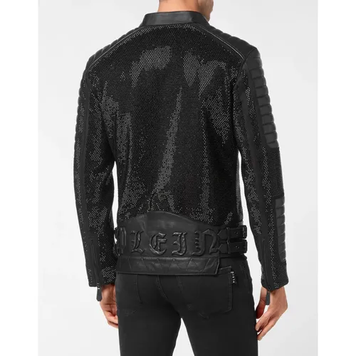 Jackets > Leather Jackets - - Philipp Plein - Modalova