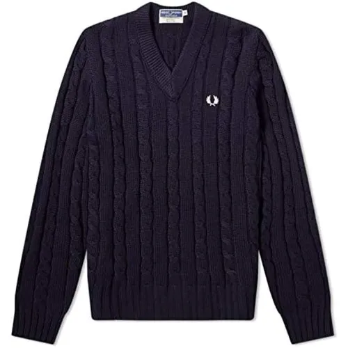Knitwear > V-neck Knitwear - - Fred Perry - Modalova
