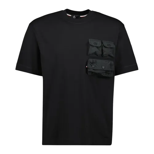 Moncler - Tops > T-Shirts - Black - Moncler - Modalova