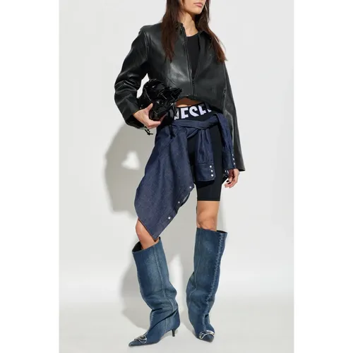 Jackets > Leather Jackets - - Diesel - Modalova