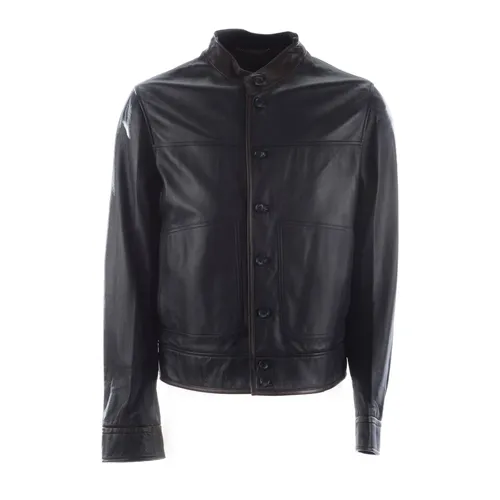 Jackets > Leather Jackets - - Dolce & Gabbana - Modalova