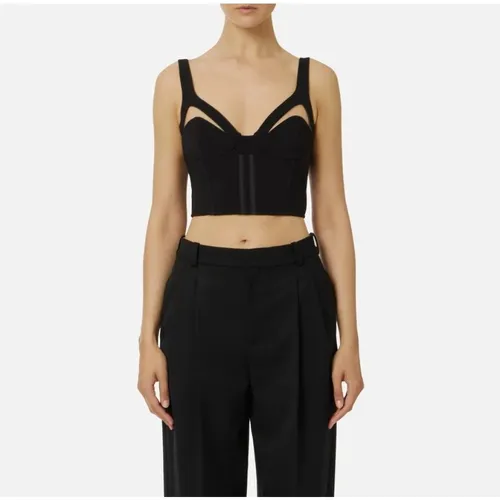 Tops > Sleeveless Tops - - Elisabetta Franchi - Modalova