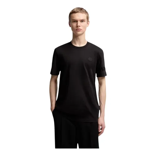 Moncler - Tops > T-Shirts - Black - Moncler - Modalova
