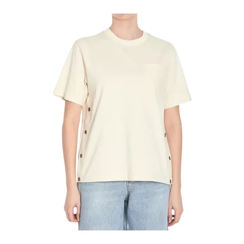 Moncler - Tops > T-Shirts - Beige - Moncler - Modalova