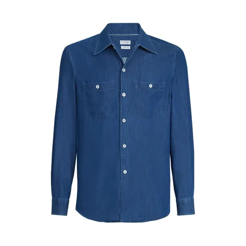 Shirts > Denim Shirts - - Brunello Cucinelli - Modalova
