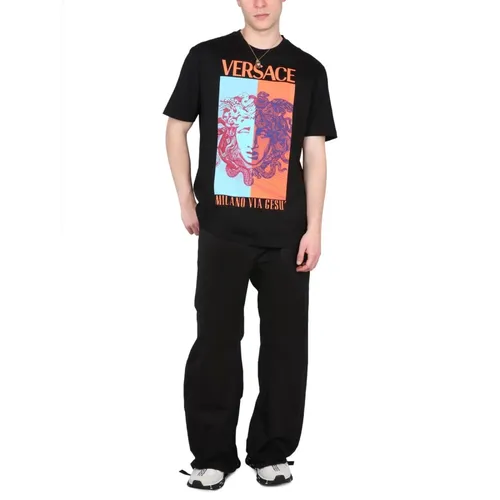 Trousers > Straight Trousers - - Versace - Modalova