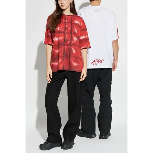 Moncler - Tops > T-Shirts - Red - Moncler - Modalova