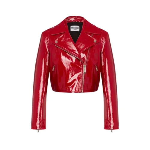 Jackets > Leather Jackets - - Moschino - Modalova