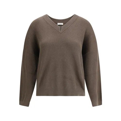 Knitwear > V-neck Knitwear - - Brunello Cucinelli - Modalova