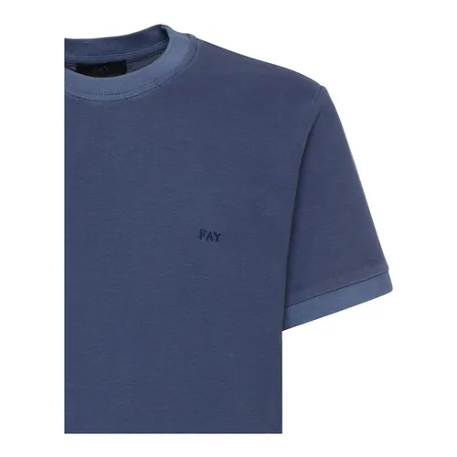 Fay - Tops > T-Shirts - Blue - Fay - Modalova