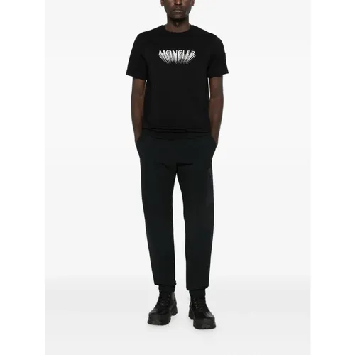 Moncler - Tops > T-Shirts - Black - Moncler - Modalova