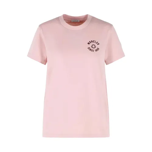 Moncler - Tops > T-Shirts - Pink - Moncler - Modalova